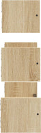 vidaXL - 3-delige - Wandschappenset - met - stangen - bewerkt - hout - sonoma - eiken