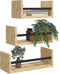 vidaXL - 3-delige - Wandschappenset - met - stangen - bewerkt - hout - sonoma - eiken