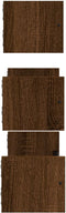 vidaXL - 3-delige - Wandschappenset - met - stangen - bewerkt - hout - bruineiken