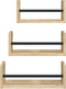 vidaXL - 3-delige - Wandschappenset - met - stangen - bewerkt - hout - sonoma - eiken