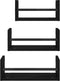 vidaXL - 3-delige - Wandschappenset - met - stangen - bewerkt - hout - zwart