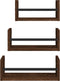 vidaXL - 3-delige - Wandschappenset - met - stangen - bewerkt - hout - bruineiken