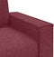vidaXL - 3-Zits - Bank - Lichtgrijs - 59 - cm - Stof - Bordeauxrood - Polyester