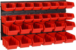 vidaXL - 30-delige - Sorteersysteemset - 77x39 - cm - polypropeen - rood - en - zwart