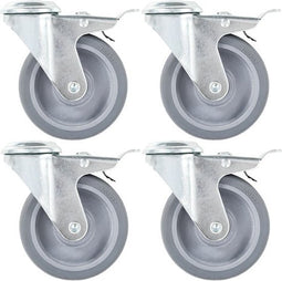 vidaXL - 32 - st - Zwenkwielen - met - boutgaten - 100 - mm