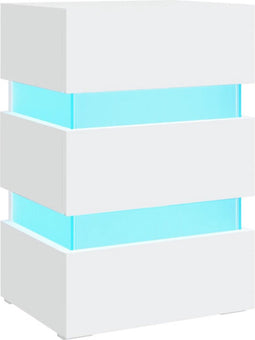 vidaXL - 326846 - - Nachtkastje - LED - 45x35x67 - cm - bewerkt - hout - wit