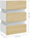 vidaXL - 326846 - - Nachtkastje - LED - 45x35x67 - cm - bewerkt - hout - wit