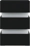 vidaXL - 326846 - - Nachtkastje - LED - 45x35x67 - cm - bewerkt - hout - zwart
