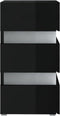 vidaXL - 326846 - - Nachtkastje - LED - 45x35x67 - cm - bewerkt - hout - hoogglans - zwart