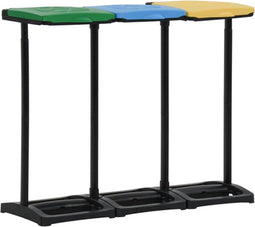 vidaXL - 340989 - - Afvalzakstandaards - met - deksel - 240-330 - L - PP - meerkleurig