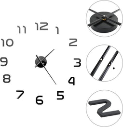 vidaXL - 3D-wandklok - 100 - cm - XXL - modern - zwart