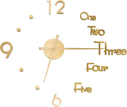 vidaXL - 3D-wandklok - modern - XXL - 100 - cm - goudkleurig