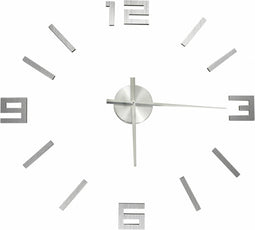 vidaXL - 3D-wandklok - modern - XXL - 100 - cm - zilverkleurig