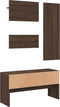 vidaXL - 4-delige - Garderobe - set - bewerkt - hout - bruin - eikenkleurig