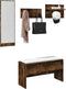 vidaXL - 4-delige - Garderobe - set - bewerkt - hout - gerookt - eikenkleurig