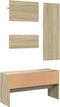vidaXL - 4-delige - Garderobe - set - bewerkt - hout - sonoma - eikenkleurig