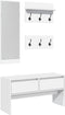 vidaXL - 4-delige - Garderobe - set - bewerkt - hout - wit