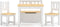 vidaXL 4-delige Kindertafel- en stoelenset MDF wit en beige