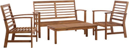 vidaXL - 4-delige - Loungeset - massief - acaciahout