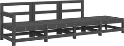 vidaXL - 4-delige - Loungeset - massief - grenenhout - grijs