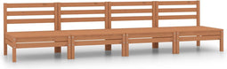vidaXL - 4-delige - Loungeset - massief - grenenhout - honingbruin