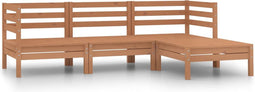 vidaXL - 4-delige - Loungeset - massief - grenenhout - honingbruin