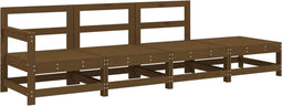 vidaXL - 4-delige - Loungeset - massief - grenenhout - honingbruin