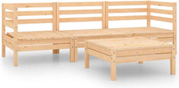 vidaXL - 4-delige - Loungeset - massief - grenenhout