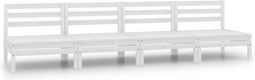 vidaXL - 4-delige - Loungeset - massief - grenenhout - wit