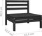 vidaXL - 4-delige - Loungeset - massief - grenenhout - zwart
