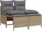 vidaXL - 4-delige - Loungeset - met - kussens - poly - rattan - beige