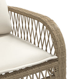 vidaXL - 4-delige - Loungeset - met - kussens - poly - rattan - beige