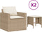 vidaXL - 4-delige - Loungeset - met - kussens - poly - rattan - beige