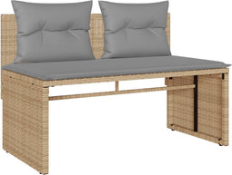 vidaXL - 4-delige - Loungeset - met - kussens - poly - rattan - beige