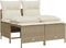 vidaXL - 4-delige - Loungeset - met - kussens - poly - rattan - beige