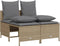vidaXL - 4-delige - Loungeset - met - kussens - poly - rattan - beige