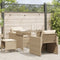 vidaXL - 4-delige - Loungeset - met - kussens - poly - rattan - beige