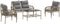 vidaXL - 4-delige - Loungeset - met - kussens - poly - rattan - beige