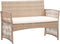 vidaXL - 4-delige - Loungeset - met - kussens - poly - rattan - beige