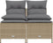 vidaXL - 4-delige - Loungeset - met - kussens - poly - rattan - beige