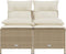 vidaXL - 4-delige - Loungeset - met - kussens - poly - rattan - beige