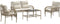 vidaXL - 4-delige - Loungeset - met - kussens - poly - rattan - beige