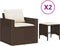 vidaXL - 4-delige - Loungeset - met - kussens - poly - rattan - bruin