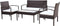vidaXL - 4-delige - Loungeset - met - kussens - poly - rattan - bruin