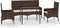 vidaXL - 4-delige - Loungeset - met - kussens - poly - rattan - bruin