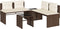vidaXL - 4-delige - Loungeset - met - kussens - poly - rattan - bruin