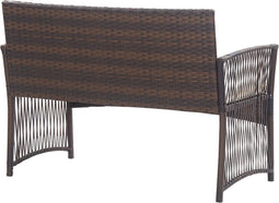 vidaXL - 4-delige - Loungeset - met - kussens - poly - rattan - bruin