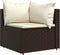 vidaXL - 4-delige - Loungeset - met - kussens - poly - rattan - bruin