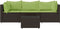 vidaXL - 4-delige - Loungeset - met - kussens - poly - rattan - bruin