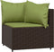 vidaXL - 4-delige - Loungeset - met - kussens - poly - rattan - bruin